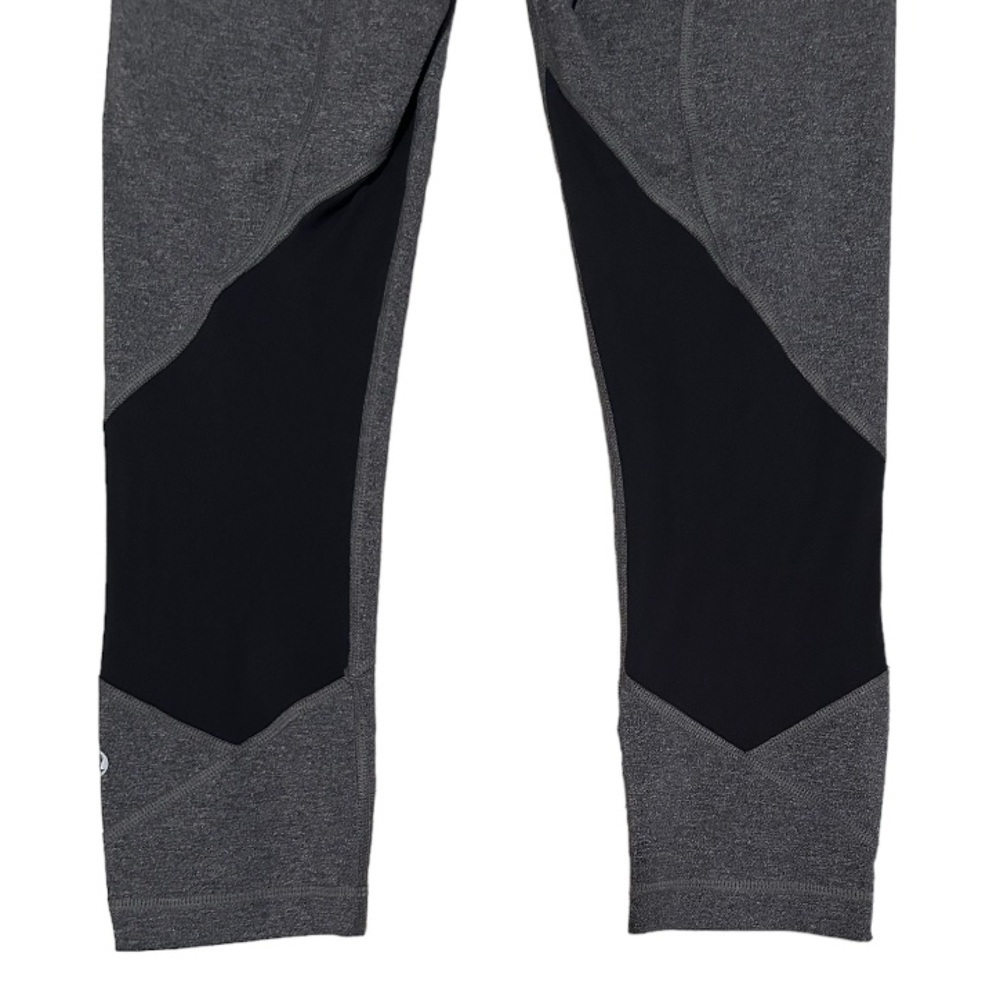 Lululemon Pace Rival Crop 19" Mid Rise Leggings Heathered Black Slate Sz 6 - Picture 10 of 12
